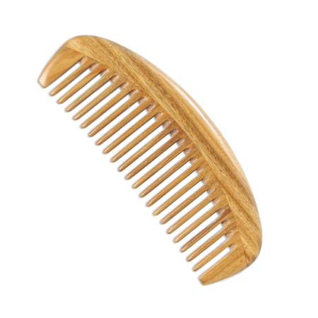 Handmade green sandalwood oval fine-toothed comb | Anti-static, smooths hair, natural sandalwood fragrance
